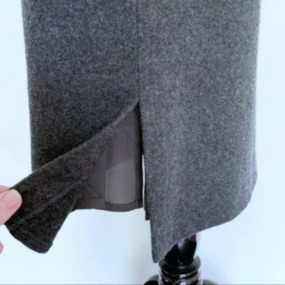 Vintage 80s 90s Valentino Charcoal Gray Wool Pleated Pencil Skirt XS/S