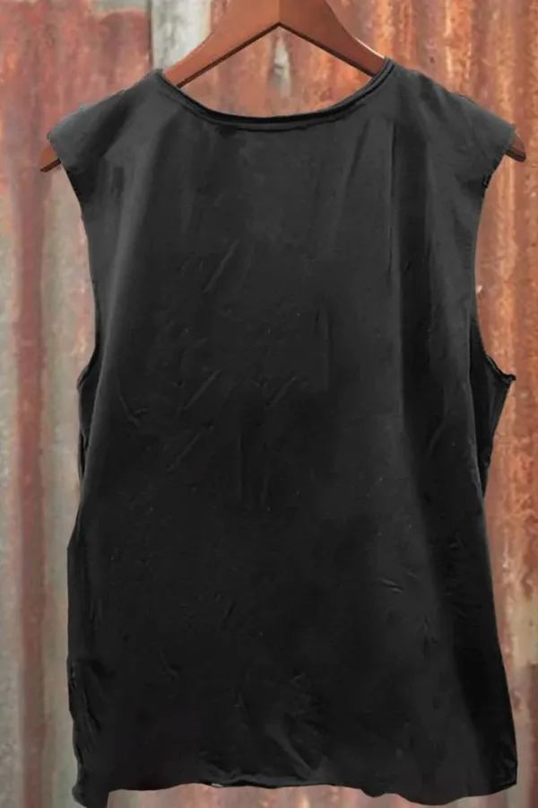 Vintage Skull Riding Art Print 100% Cotton Casual Tank Top