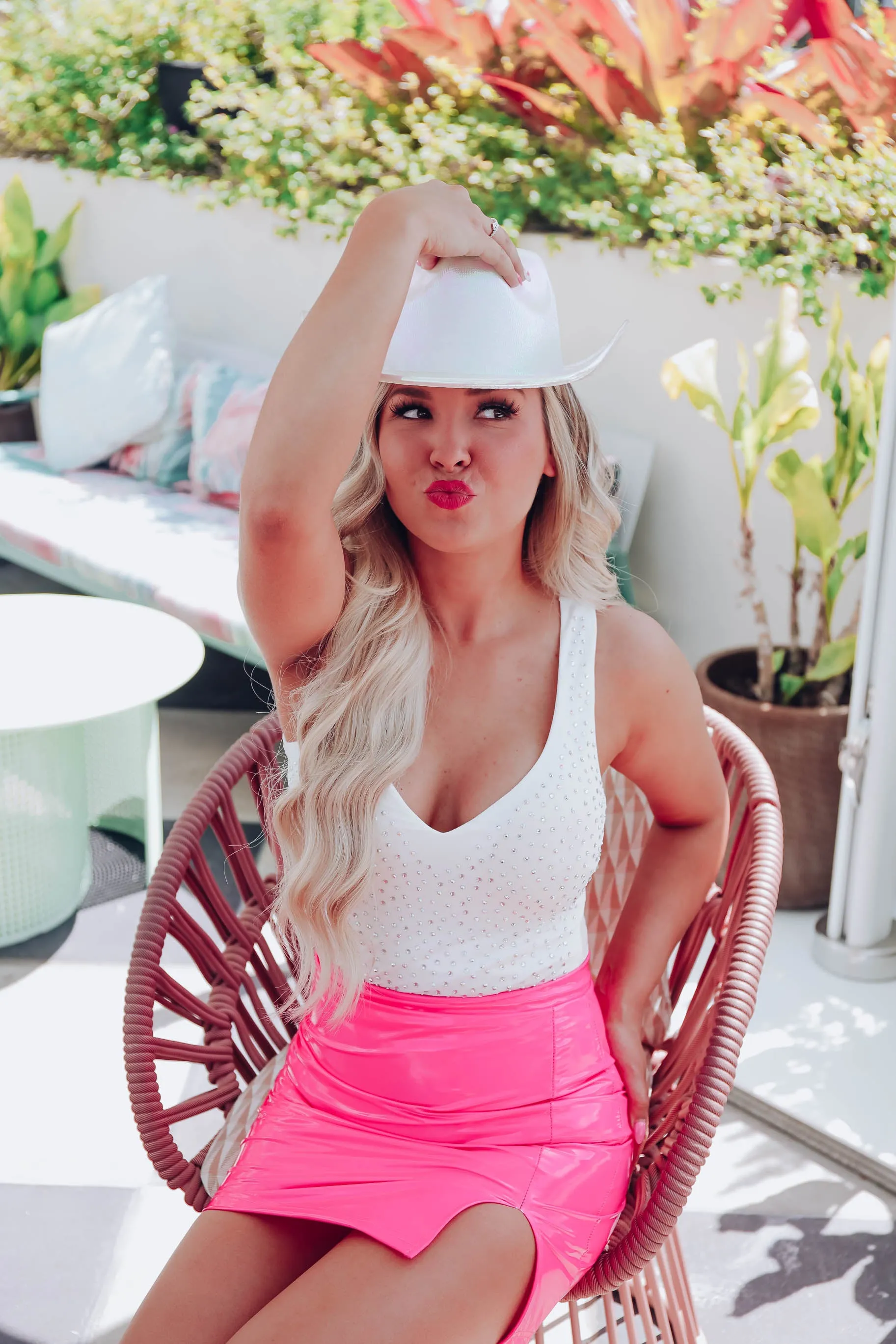 VIP Style Sequin Bodysuit - White
