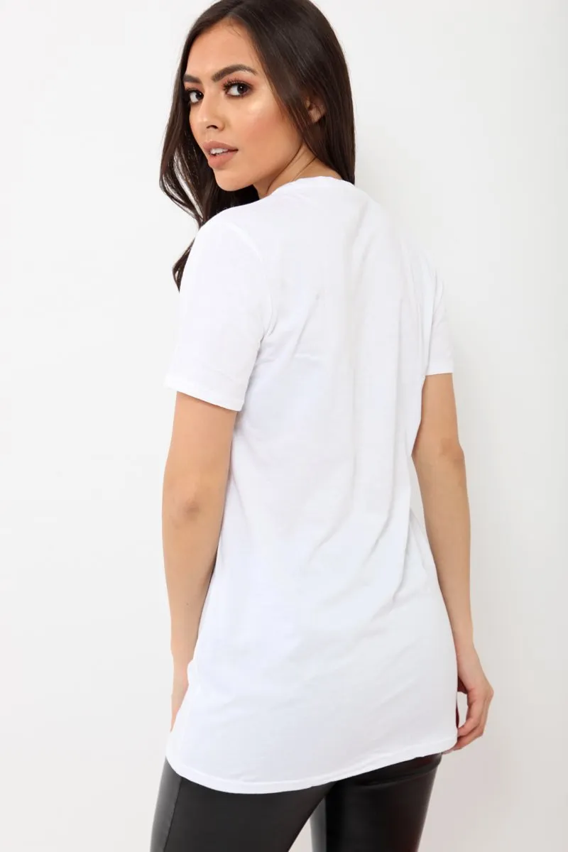 White Amour Always Slogan T-shirt - Esmay