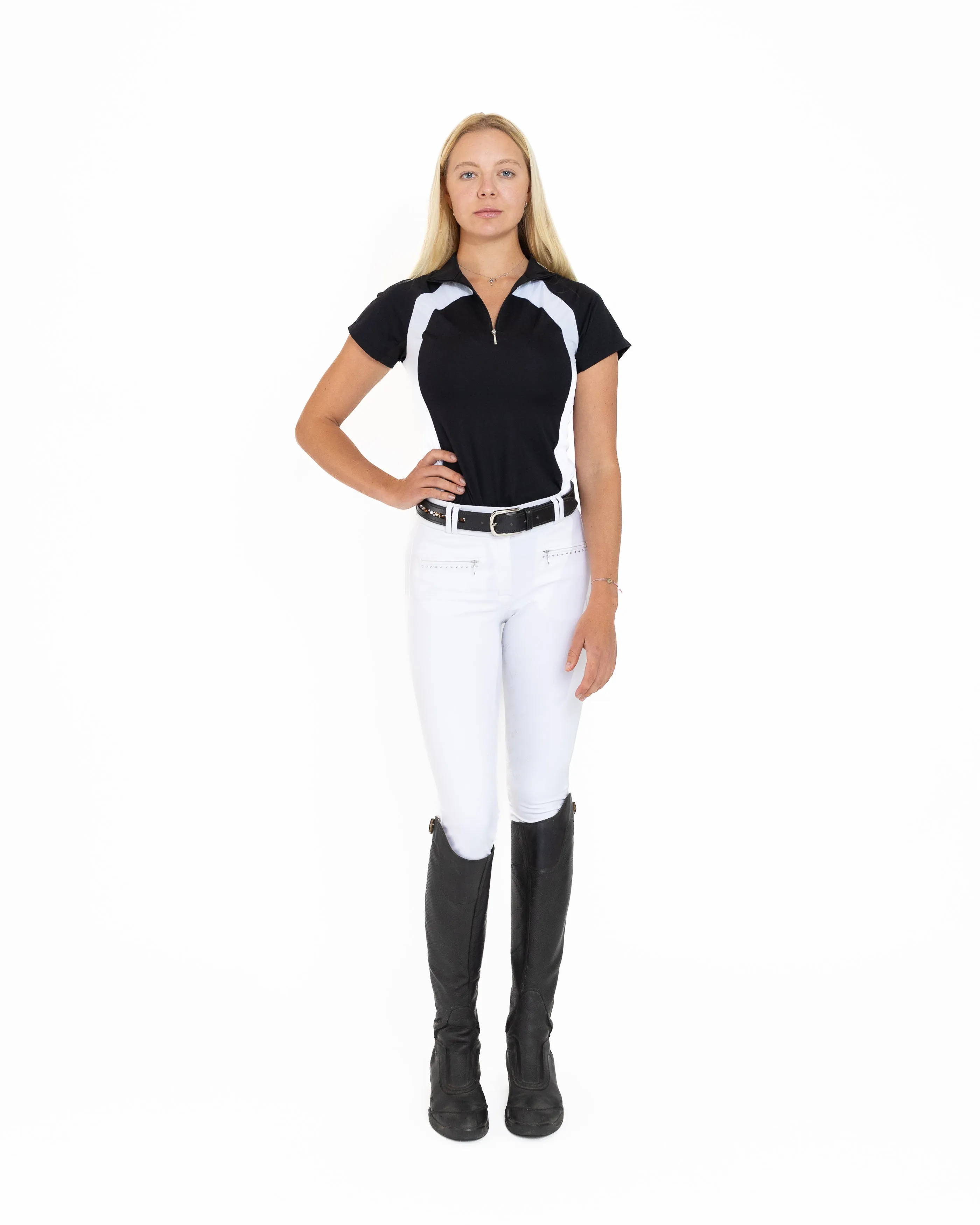 White Show Breeches V2 with Full Seat or Knee Patch in sizes 20 to 38 hhW