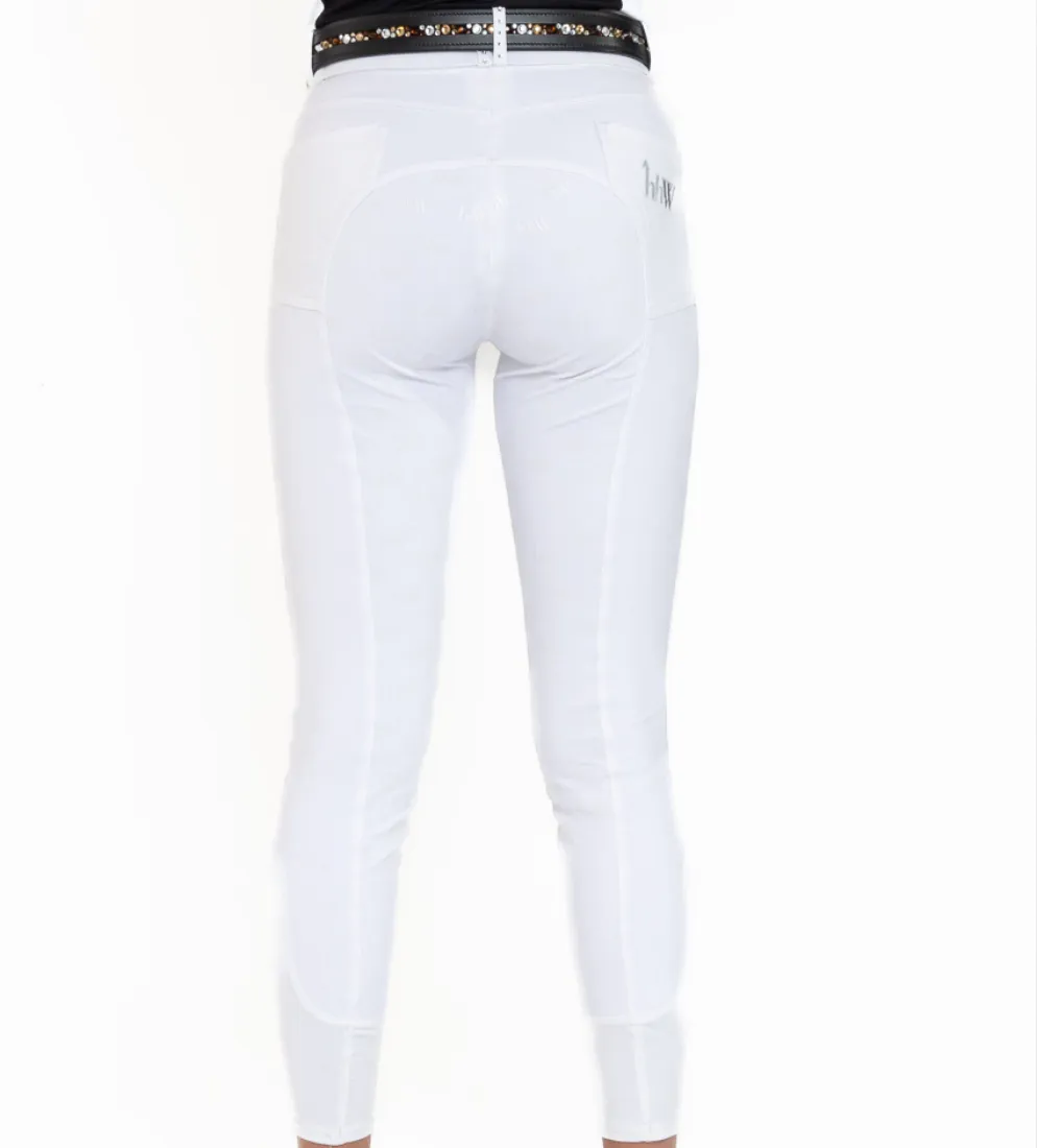 White Show Breeches V2 with Full Seat or Knee Patch in sizes 20 to 38 hhW