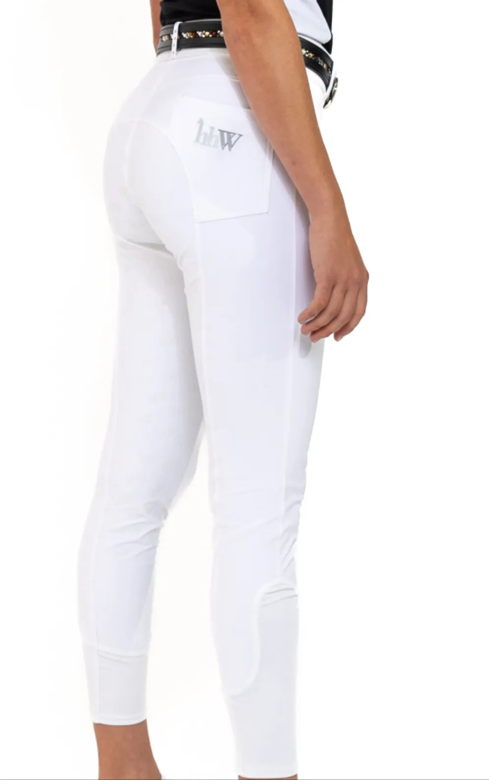 White Show Breeches V2 with Full Seat or Knee Patch in sizes 20 to 38 hhW