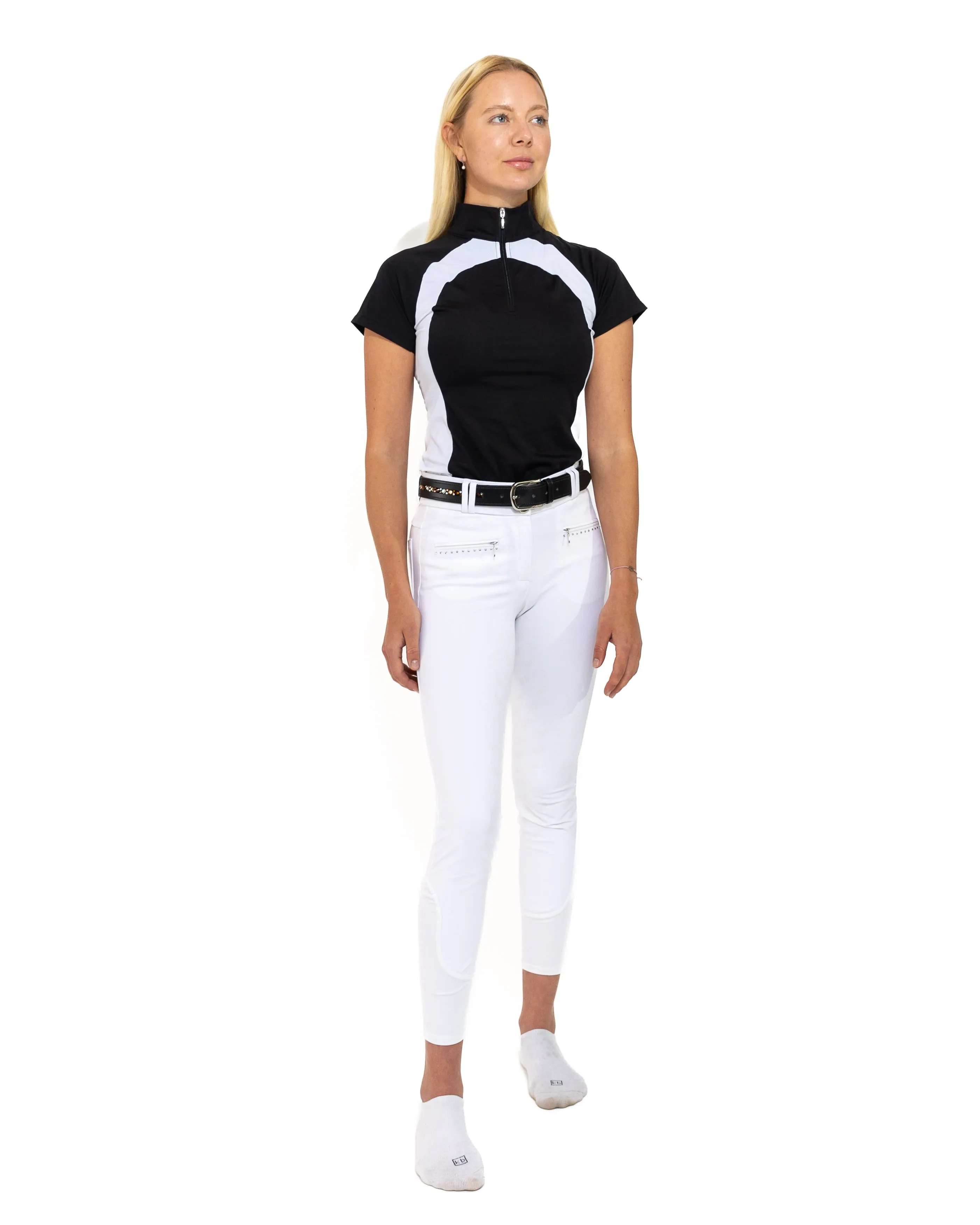 White Show Breeches V2 with Full Seat or Knee Patch in sizes 20 to 38 hhW