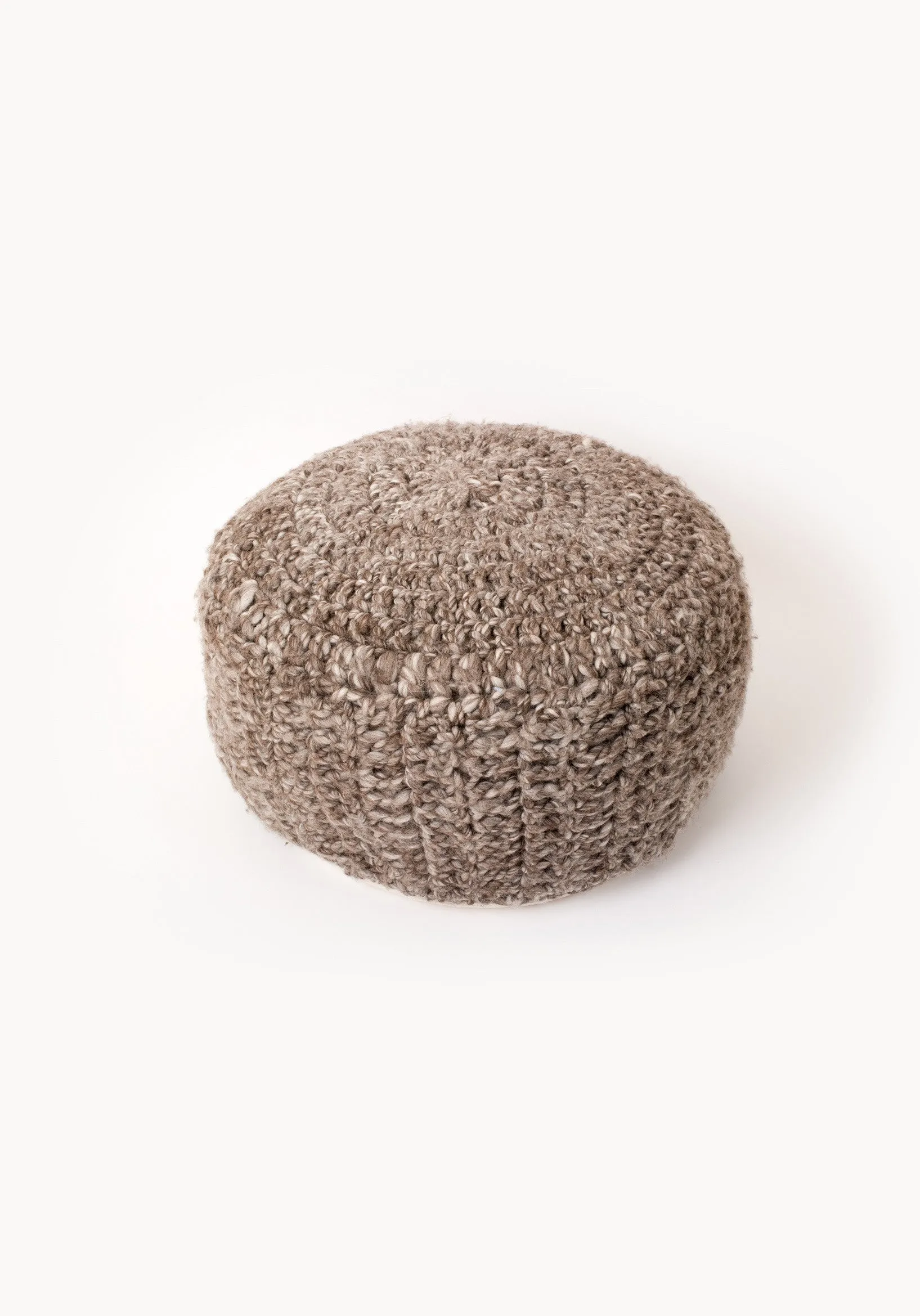 WOOL POUF - Grey Melange