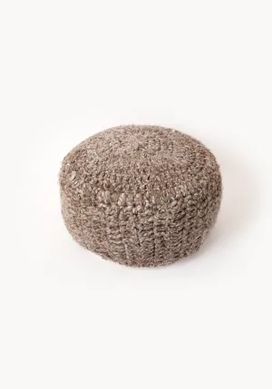 WOOL POUF - Grey Melange