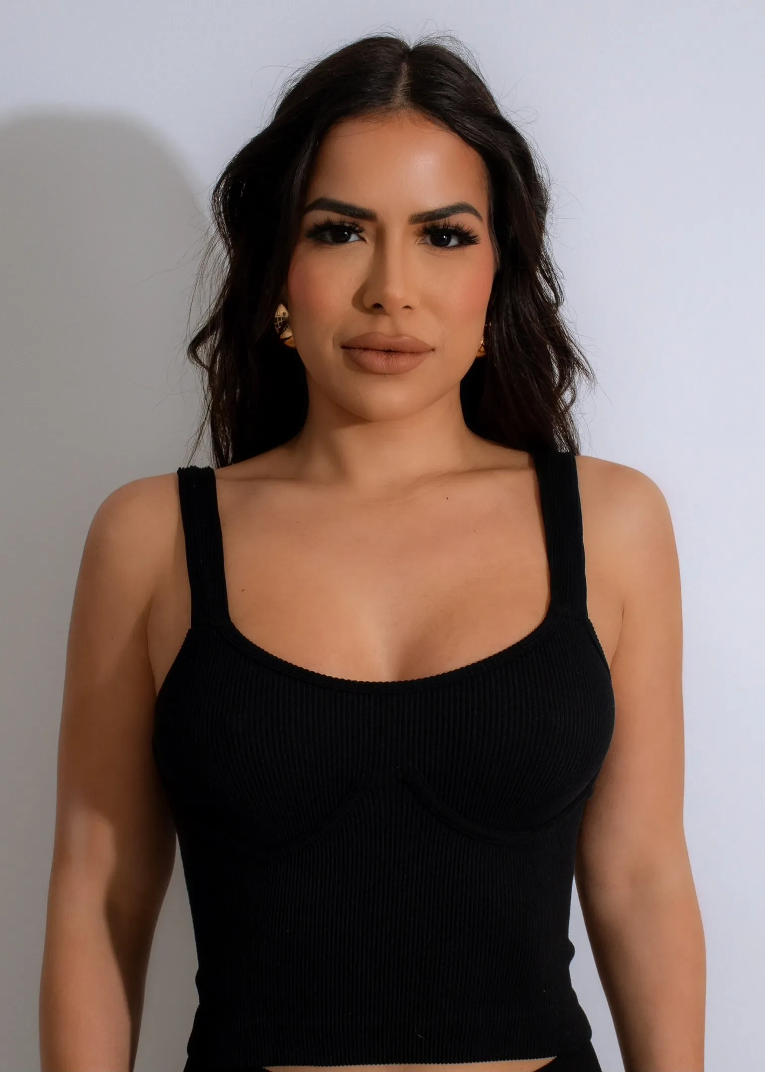 Yoga Flex Ribbed Crop Top Black