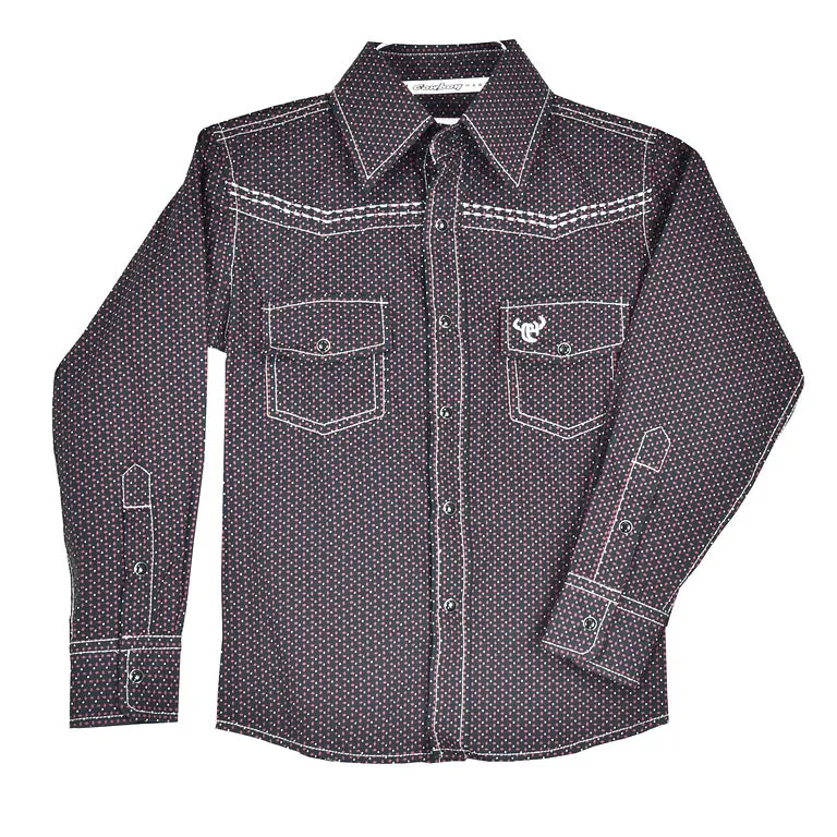 Youth Cowboy Hardware Diamond Plate Western Shirt