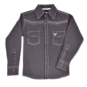 Youth Cowboy Hardware Diamond Plate Western Shirt